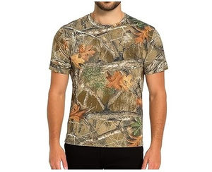 Camisetas de Camuflaje de Manga Corta, 100% Algodón, Transpirables, con Patrón de Camuflaje de Campo, Corte Regular, Alta Calidad - Product Image 1