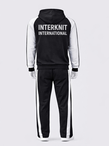 Conjunto de Sudadera con Capucha y Pantalones Deportivos para Hombre, con Logotipo Personalizado, Azul, Lavado Ácido, Estampado Vintage, Cierre Completo, Poliéster, Ropa Deportiva, Venta al Por Mayor OEM - Product Image 4