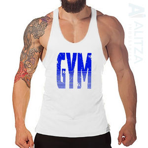 Alitza Sports 100% Cotton Tanktop Basic Hommes Quick Dry Singlet Durable Workwear Fiable Haute Qualité Tissu Confortable Adultes - Product Image 1