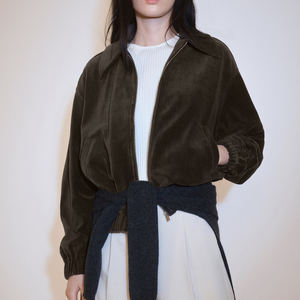 ผู้ผลิตเสื้อแจ็คเก็ตกลางแจ้ง เสื้อแจ็คเก็ตบอมเบอร์ฤดูหนาว 2026 ราคาขายส่ง โลโก้สั่งทำ OEM เสื้อแจ็คเก็ตผ้าลูกฟูกทรงหลวมสำหรับผู้หญิงฤดูหนาว - Product Image 2