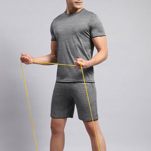 Ensemble short d'été en coton et polyester uni à manches courtes Ensemble short 2 pièces pour hommes - Product Image 6