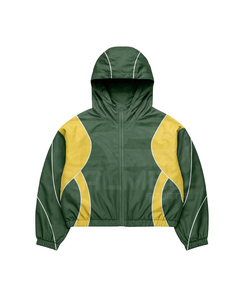 Ensemble survêtement pour homme, 2 pièces, pantalon et veste à capuche, 100% nylon, logo DTF, lignes réfléchissantes, panneaux, coupe-vent, survêtement - Product Image 3