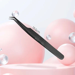 Pinzas de pestañas de precisión táctil de titanio de alta calidad Gray Rocks, acero inoxidable para extensiones de pestañas, Punta puntiaguda - Product Image 3