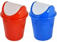 Poubelle à couvercle pivotant en polypropylène bleu moderne de bonne qualité, 21 à 25 litres, avec poignée, écologique, facile à nettoyer, pour la maison, le bureau, l'hôpital