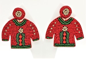 Pendientes de Navidad geométricos bonitos de moda, casa de dulces, camión, árbol de Navidad, bola, muñeco de nieve, colgante, perlas, aniversario - Product Image 5