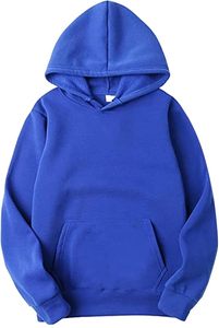 Ensemble de sweat-shirts à capuche bleu royal en polyester, vêtements décontractés écologiques pour adultes, impression par transfert thermique pour usage promotionnel, automne - Product Image 2