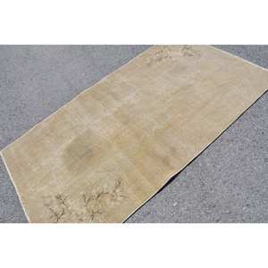 Tapis Vintage Turc Classique Beige avec Motif Patchwork Abstrait 37X68 pieds pour Chambre Couloir Laine Latex Soutenu - Product Image 2