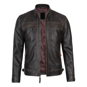 High Performance Men's Leather Bomber <b>Jacket</b> with Stand Collar and Hooded Design for Travel and Casual Use - Product Image 5