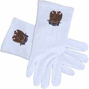 Gants de fond de teint en coton élégant et durable, broderie complexe, couture au point de croix, couture unique - Product Image 3