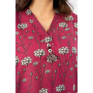 Ensemble de costume Karandi rose non cousu pour femmes, 2 pièces, imprimé pour un style tendance - Product Image 4