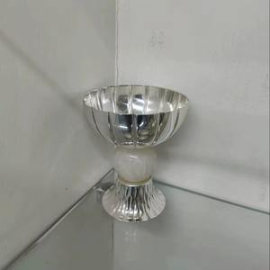 Tazón para Aperitivos Hecho a Mano de Aluminio Metálico de Alta Calidad - Diseño de Lujo con Efecto de Pincel para las Necesidades Diarias de Aperitivos - Product Image 1