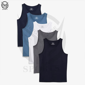 Débardeur sans manches noir 100% coton, qualité supérieure, effet usé, pour homme, idéal pour la gym - Product Image 2