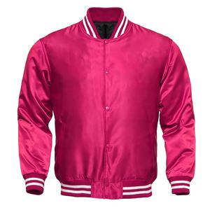 Nouveau Style personnalisé hommes soie Satin fermeture éclair Bomber vestes coupe régulière à manches longues veste de sports d'hiver conceptions imprimées personnalisées - Product Image 1