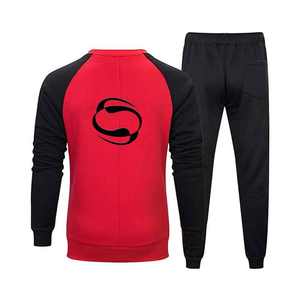 Ensemble de jogging pour homme, col rond uni, survêtement complet, sweat-shirt en molleton, intérieur en polaire, survêtement 2 pièces avec logo personnalisé - Product Image 2
