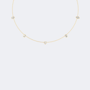 Collar de Lujo para Mujer con Diamante Cultivado en Laboratorio de Corte Brillante Redondo de 1.50CTW, Chapado en Oro de 9k, Engastado en Bisel, Color E, Certificado IGI - Product Image 1
