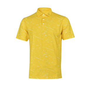Chemises de golf pour hommes Handee imprimées 6 couleurs Jaune/Blanc 100% polyester tricoté Col polo Séchage rapide - Product Image 1