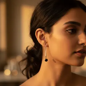 Pendientes de Plata con Piedras Preciosas Negras para Mujer - Product Image 3