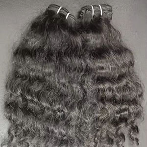 Extensions de cheveux bruts authentiques à donneur unique de temple indien Extensions de cheveux humains vierges Remy Soyeux naturels dessinés à un seul tirage - Product Image 1