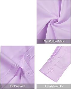 Camisas de Vestir de Verano para Hombre, 100% Algodón, Corte Entallado, Color Morado, Transpirables, Manga Larga, Formales de Negocios, para Oficina, Venta al por Mayor, OEM, ODM - Product Image 4
