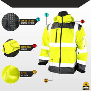 Veste en polyester et nylon imperméable à l'eau avec logo de gilet de sécurité coupe-vent pour hommes sur mesure - Product Image 3