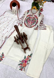 Ấn Độ của phụ nữ thời trang kurti thiết khâu tinh khiết Viscose thêu <span class=keywords><strong>l</strong></span>àm việc cho đám cưới salwar váy mô hình Số ưa thích - Product Image 2