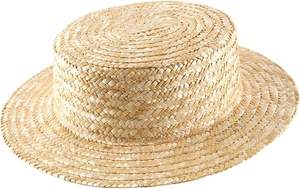 Handwoven Natural Straw Boater <b>Hat</b> - Vintage <b>Flat</b> Brim Summer <b>Hat</b> & Fashionable Beach Fedora Cap for Women/Men Wholesale - Product Image 3