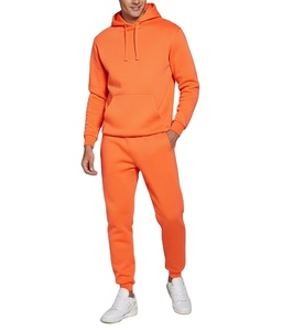 New Fashionable Winter Casual Solid Tracksuit Men's Hooded Fleece Cotton <b>Jogger</b> Set Custom Logo Available Breathable Lightweight - Product Image 1