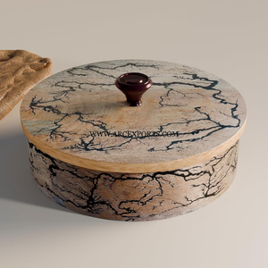 Casserole en bois Warm Keeper Pot Boîte de rangement Chapati moderne avec couvercle pour cuisine Hôtel & Restaurant Chapati Box en Inde Supply - Product Image 4