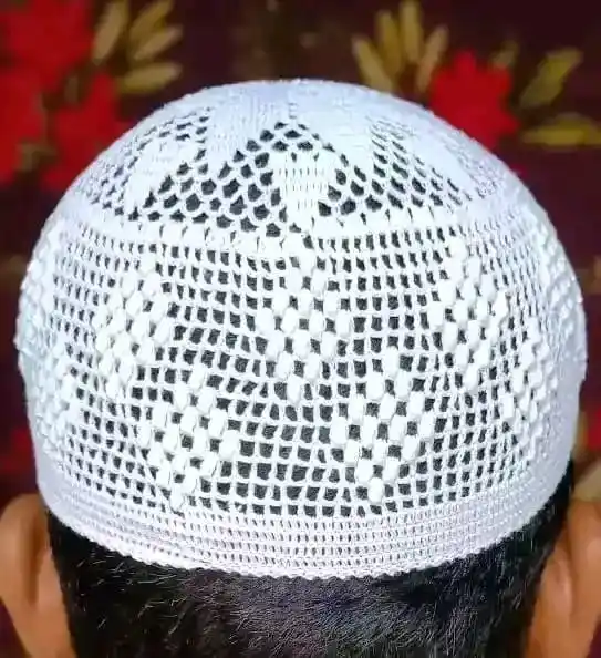 最高品質のナマズキャップナマジキャップ祈りkufi、手編み帽子Skullcap Koofi Topi Kofi Kuffi Headgear from Bangladesh