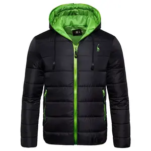 Chaquetas acolchadas para hombre de diseñador de moda para exteriores de Primavera al por mayor, relleno de algodón, cuello levantado personalizado, logotipo frontal de burbuja de talla grande - Product Image 1