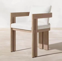 Ensemble table et chaises d'extérieur modernes en teck massif de Foshan, résistant à l'eau et aux UV, pour terrasses de plage, villas, halls d'hôtels, cours