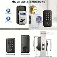Serrure de porte intelligente sans clé, déverrouillage électronique par empreinte digitale, mot de passe biométrique, pour porte en bois, maison, hôtel, bureau, serrure personnalisable