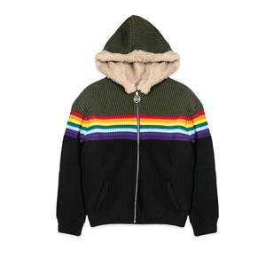   Pull d'hiver pour femme en tissu tricoté arc-en-ciel avec doublure et fonction anti-boulochage - Product Image 1