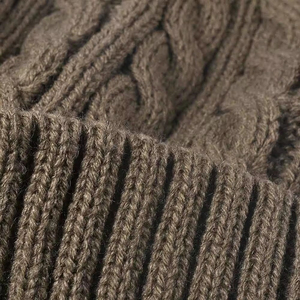 Bonnet personnalisé en tricot zigzag, 100% acrylique, doublé de fourrure, chaud, respirant, imperméable, uni, tricoté sur mesure, pour la plage - Product Image 4