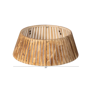 Collar de árbol de Navidad de madera redondo Vintage decorativo hecho a mano decoraciones de Navidad de madera al por mayor de Vietnam - Product Image 3