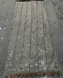 Luxurious Imported Silk Fabric with Handwork Beads and Elegant Thread Work Dupatta Perfect for Bridal and Couture Wear - Product Image 4