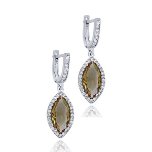 Marquesa diseño sultanita CZ plata turca pendientes colgantes hechos a mano venta al por mayor 925 joyería fina de plata esterlina - Product Image 3