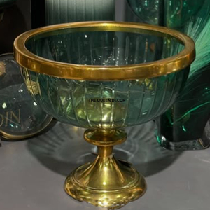 Bol décoratif rond en laiton personnalisable avec finition dorée brillante pour la maison - Product Image 1