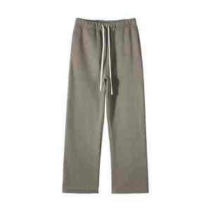 กางเกงวิ่งขายาวสำหรับผู้ชายในเมืองกางเกงแนวสตรีทแวร์ทรงหลวมกางเกงขายาวสีเทาสไตล์วินเทจเอวยางยืด - Product Image 1