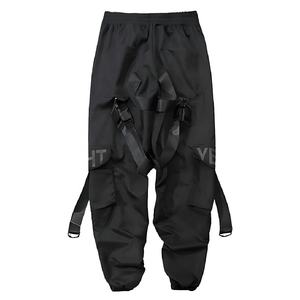 Techwear Pantalon cargo pour hommes Techwear Dark Style Streetwear Pantalon Ninja fonctionnel à taille élastique avec sangle Tissu tactique - Product Image 4