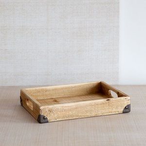 Juego de 2 bandejas de servicio de madera de acacia de madera de mango grande y elegante, bandeja decorativa ecológica hecha a mano para restaurante, hogar, alta demanda - Product Image 6