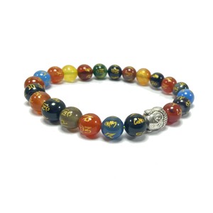 <b>Bracelet</b> Seven Chakra Om Mani Buddha Beads Stone <b>Bracelet</b> Crystal Gemstone Fashion Jewelry Men and Women Gift Energy Meditation - Product Image 4