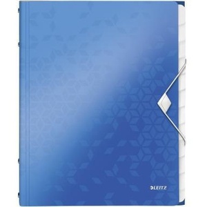 Leitz WOW <b>A4</b> Blue Polypropylene File <b>Folder</b> with 12 Grey Compartment Blocks - Product Image 1