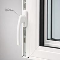 Fenêtre en PVC laminé imitation bois, finition bois naturel, double vitrage décoratif
