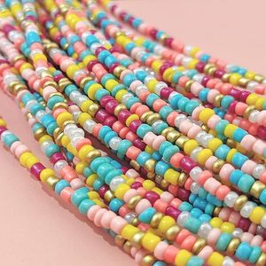 High Quality Peace Seed <b>Beads</b> Necklace for Women Statement Multi Layer Chunky Bib Collar Cluster Wedding Engagement Party Gift - Product Image 3