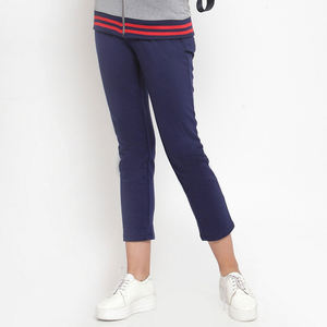 100% coton goutte épaule coupe décontractée deux pièces capuche établi décontracté fermeture éclair femmes survêtement - Product Image 6