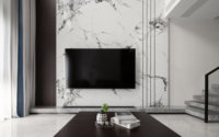 Décoration intérieure d'hôtel et de bureau, plaque de marbre PVC haute brillance imperméable, panneau avec revêtement UV, directement de l'usine