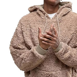 OEM manufacturer soft fleece fast shipping OEM mens oversized cotton <b>sherpa</b> <b>hoodie</b> wholesale streetwear style fast delivery - Product Image 3