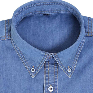 Camisa informal de manga larga de mezclilla de algodón para hombre calidad al por mayor OEM cantidad a granel de moda diseño personalizado Digital Plus OEM - Product Image 6
