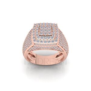 Anillo de Diamantes de Lujo para Hombre en Plata de Ley 925, Diseño Único, Totalmente Cubierto de Diamantes con Claridad VVS, Engaste Pavé Dorado, Estilo Hip-Hop, para Fiestas y Bodas - Product Image 5